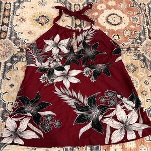 Kona Sol Floral Tankini Swim Top